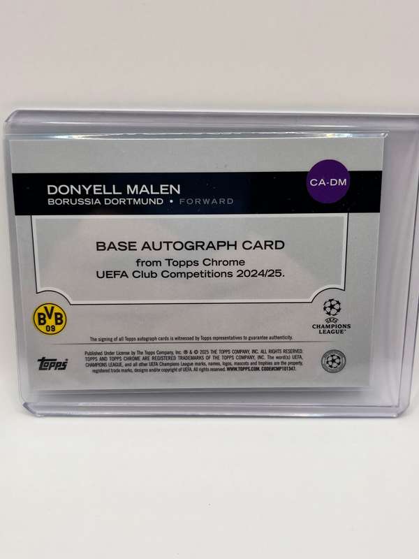 2024-25 Topps Chrome Donyell Malen UEFA Auto Aqua Lava Refractor 187/199