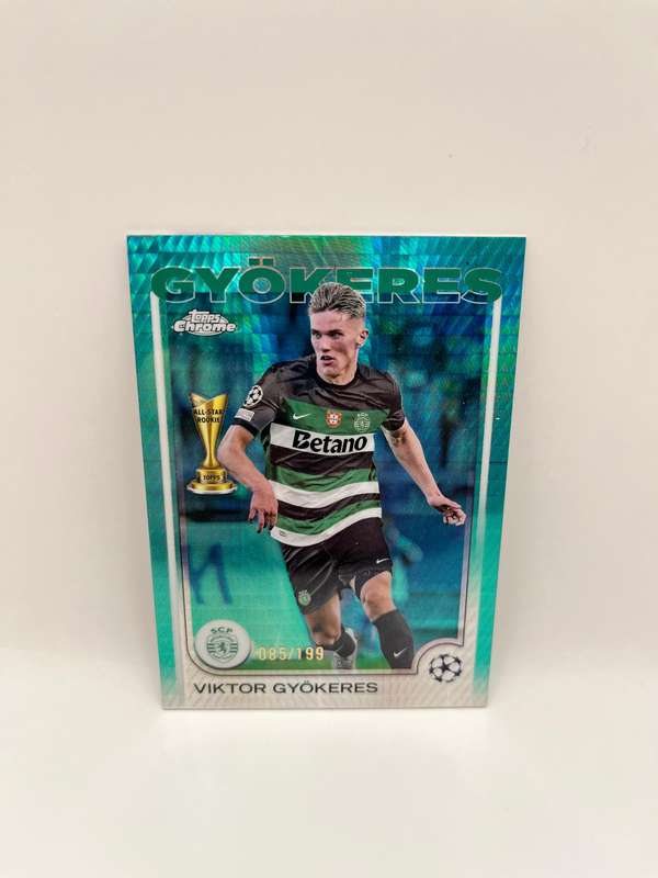 Limited Print 2024-25 Topps Chrome Rookie Card (RC) - Viktor Gyokeres Aqua Lava /199