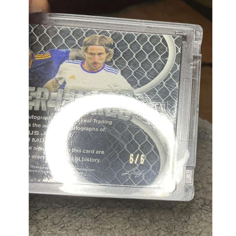 Super Rare - 2022 Leaf Metal Vinicius Junior Luka Modric Forever Linked Dual Auto /6