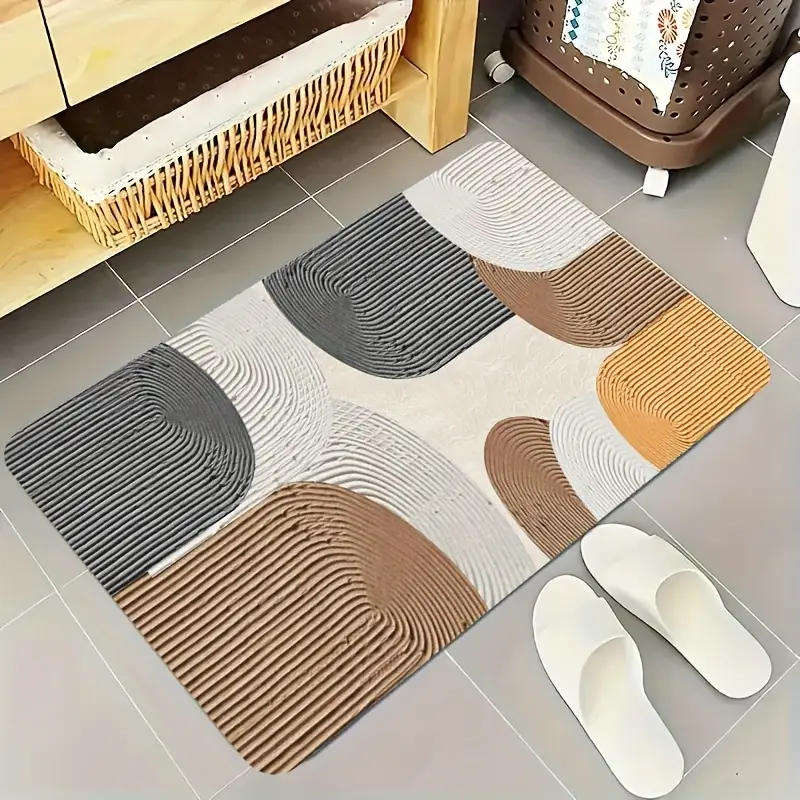 1pc Geometric Nordic-Inspired Soft Runner Rug