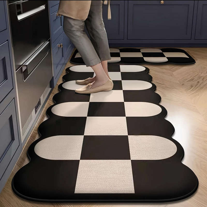 1PC Thickened Kitchen Long Strip Absorbent Anti-Slip Floor Mat Fleece Door Mat