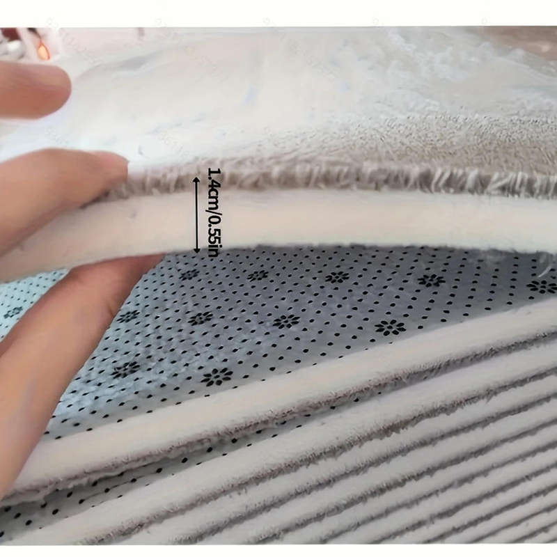 1pc L-Shaped Coral Fleece Bath Mat