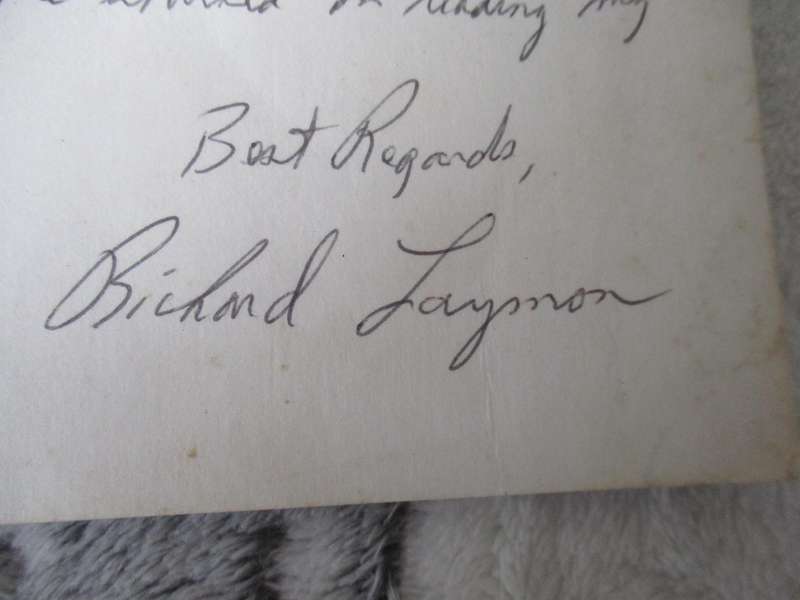 Richard Laymon autographed paperback cover
