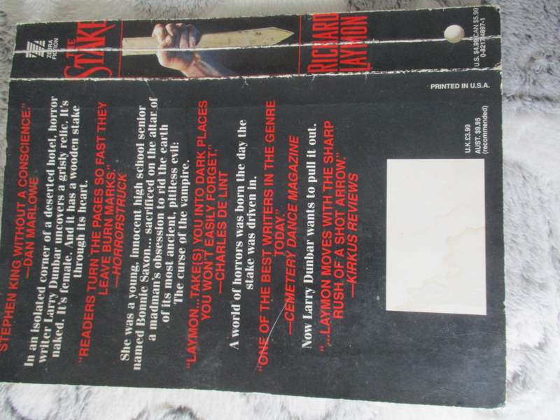 Richard Laymon autographed paperback cover
