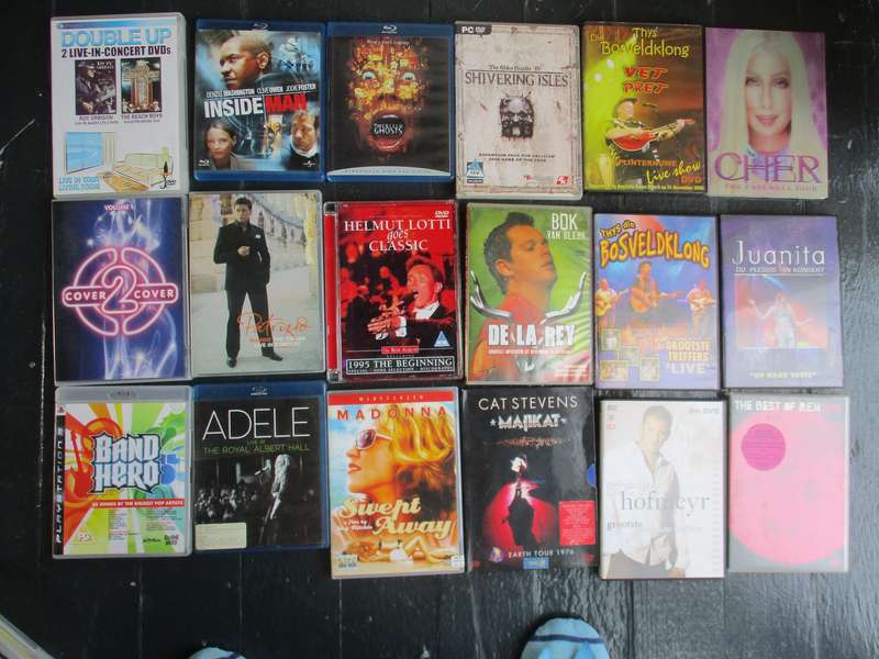 music dvd, one pc game and other dvds