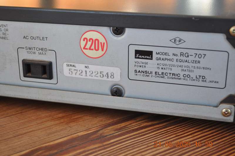Vintage 1980s Sansui RG-707 Graphic Equalizer R2500