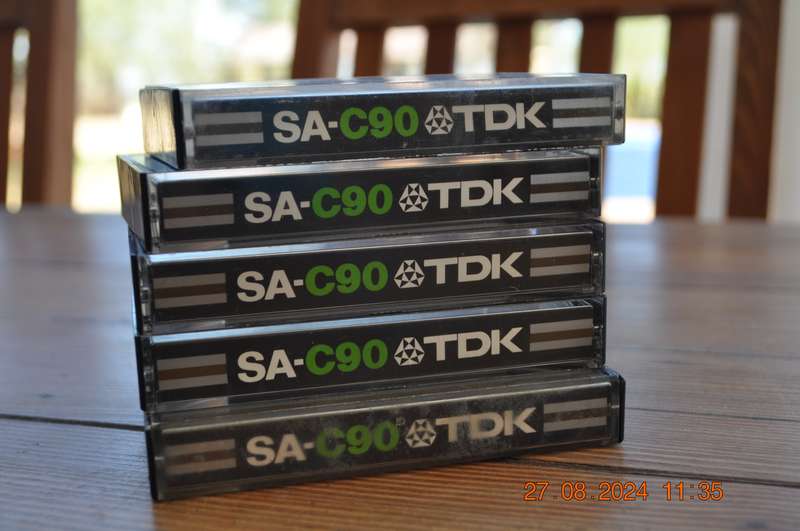 TDK SA-C90 Pre-Owned Cassettes x 5
