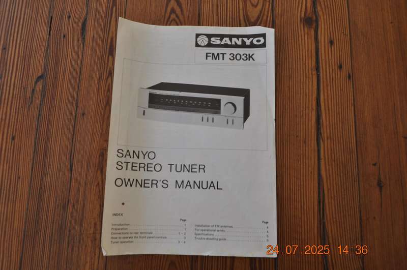 Sanyo Tuner FMT 303K User Manual