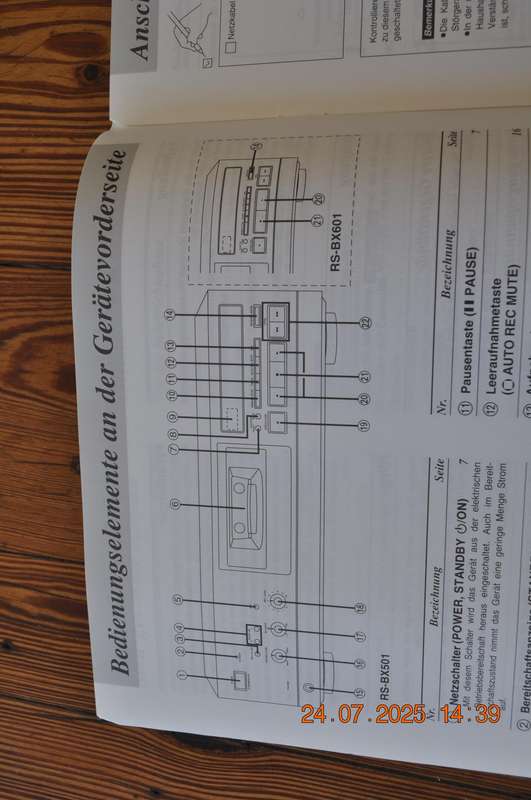 Technics RS-BX 501/601 Cassette Player User Manual (not english)