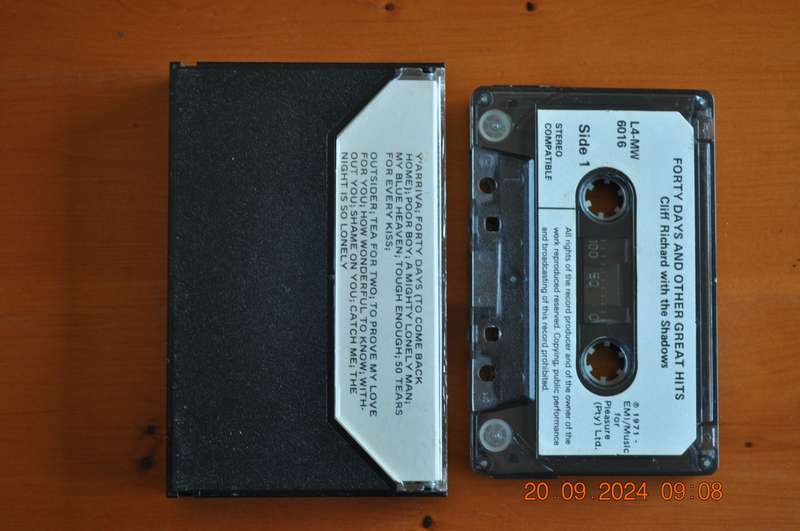 Cliff Richard With The Shadows - Forty Days And Other Great Hits (Cassette)