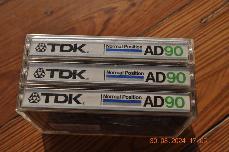 Vintage TDK AD90 X 3 Cassettes Pre-Owned