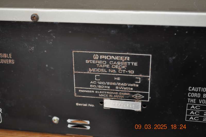 Pioneer Cassette Player CT-10 Selling As Is