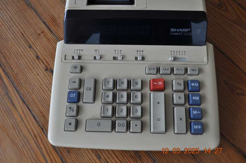 Sharp 12 Digit Desktop Adding Machine Calculator (needs ink)