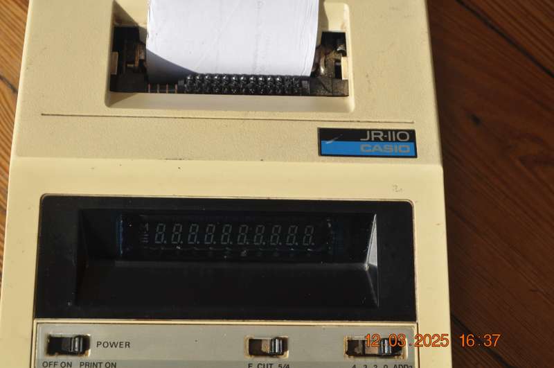 Vintage Casio JR-110 Adding Machine Calculator