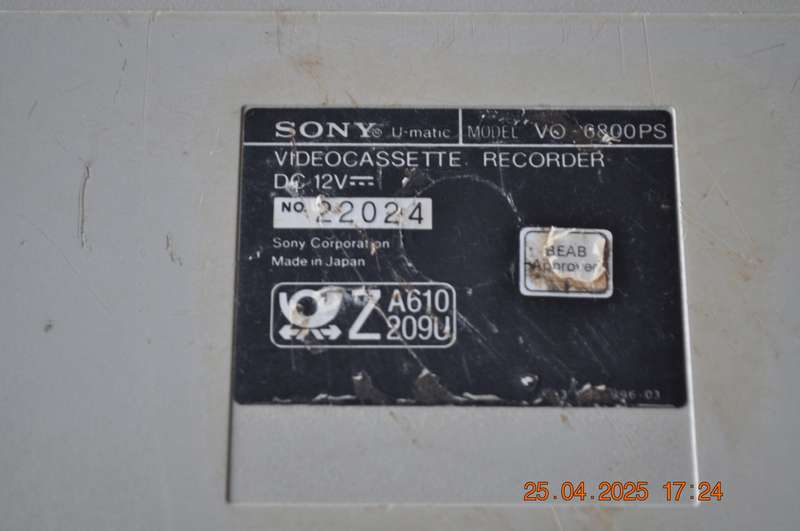 Vintage Sony U-Matic Video Cassette Recorder As Is