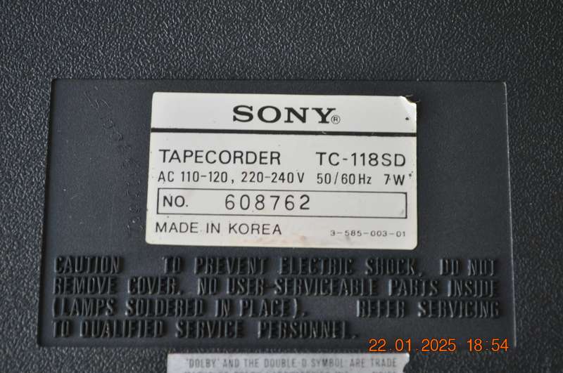 Vintage Sony Stereo Cassette Deck (no sound)
