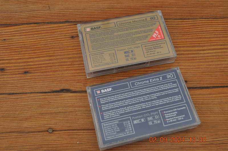 Vintage BASF Chrome Maxima II 60 Chrome Extra II 90  Pre-Owned Cassettes