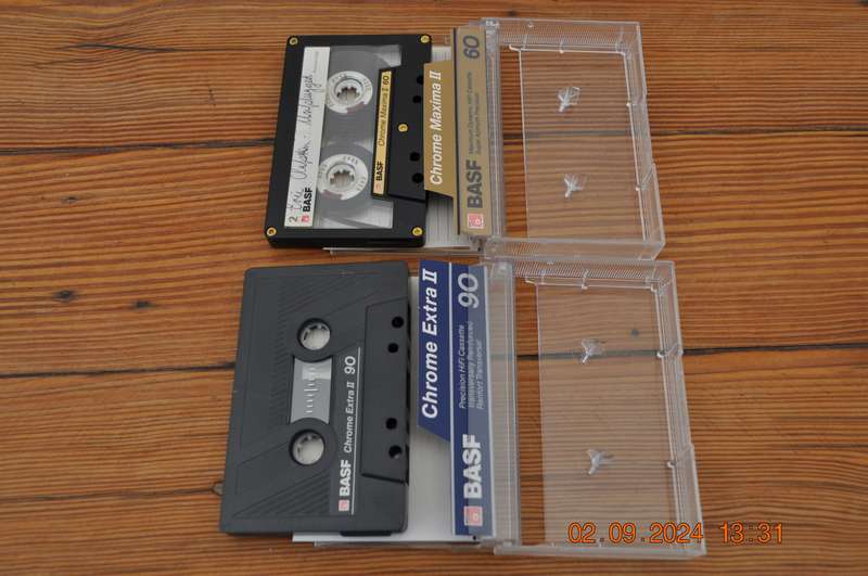 Vintage BASF Chrome Maxima II 60 Chrome Extra II 90  Pre-Owned Cassettes