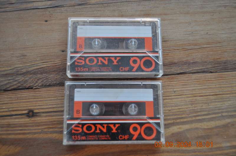 Vintage Sony CHF 90 Cassettes X2 Pre-Owned