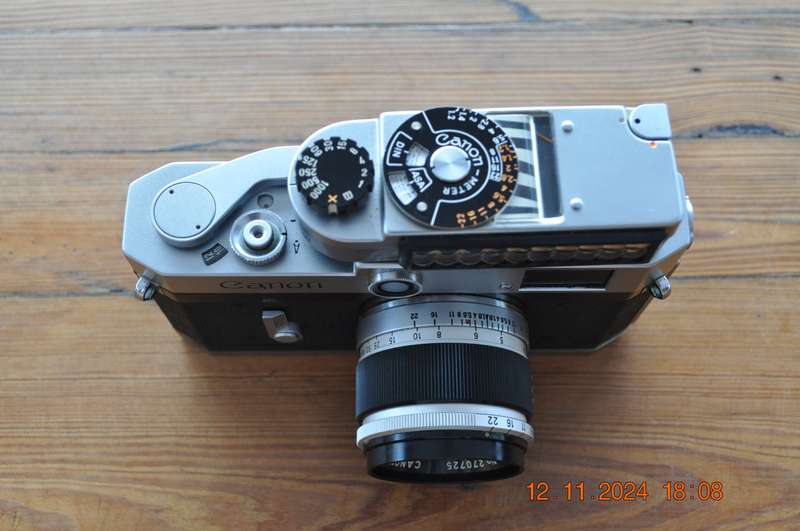 Canon P Rangefinder 35mm Film Camera 50mm 1.8 L39 Lens and Light Meter