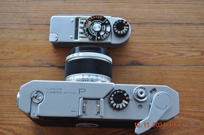 Canon P Rangefinder 35mm Film Camera 50mm 1.8 L39 Lens and Light Meter