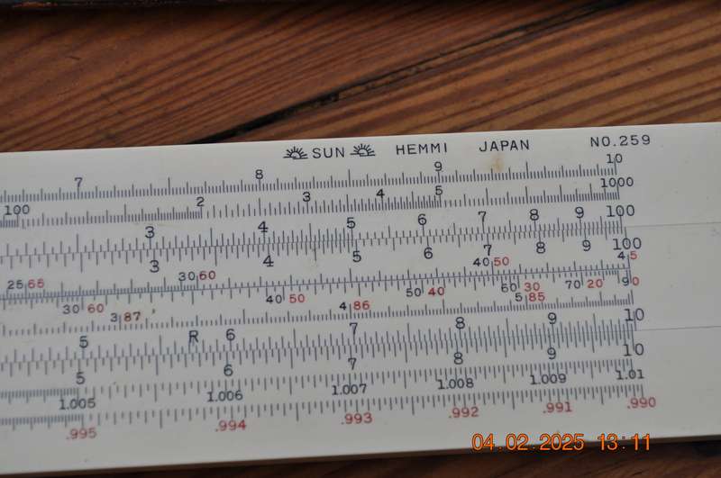 Vintage Sun Hemmi No 259 Slide Rule