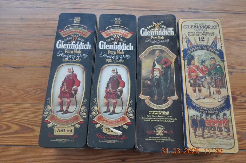 Glenfiddich Glen Moray Collectable Whiskey Tins