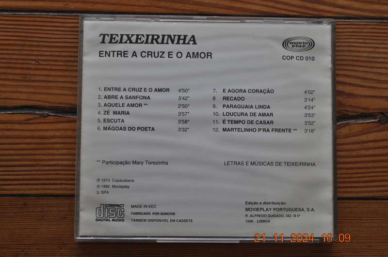 Teixeirinha  Entre a Cruz E O Amor (Cd Portuguese)