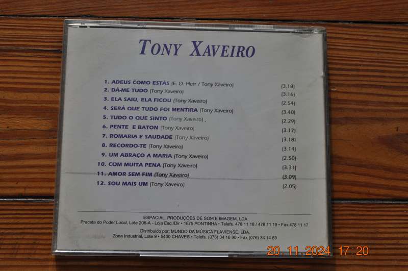 Tony Xaveiro  Adeus Coma Estas (Cd Portuguese)