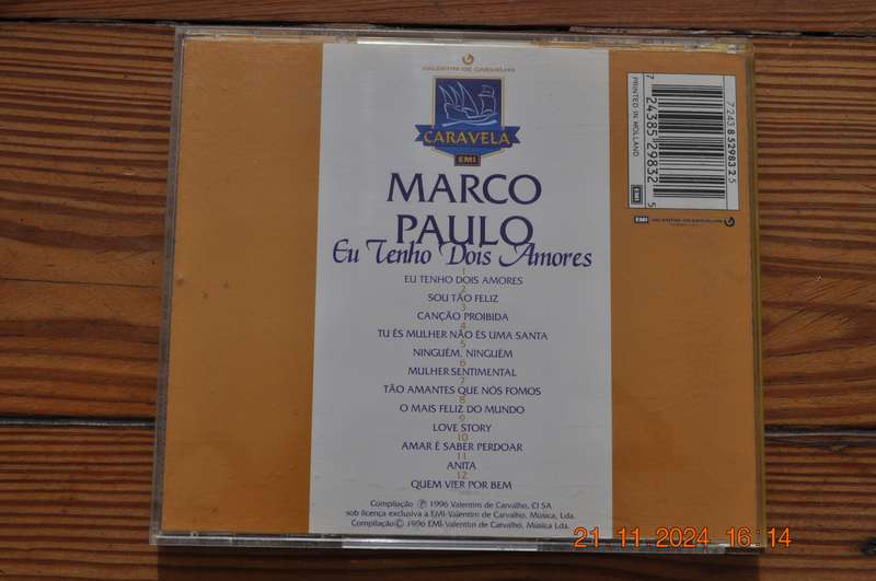 Marco Paulo  Eu Tenho Dois Amores  (Cd Portuguese)