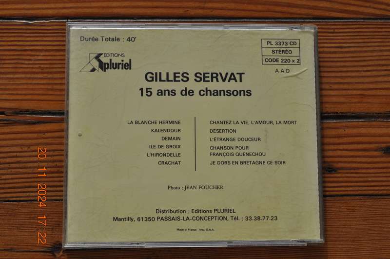 Gilles Servat  15 Ans De Chansons (Cd French)