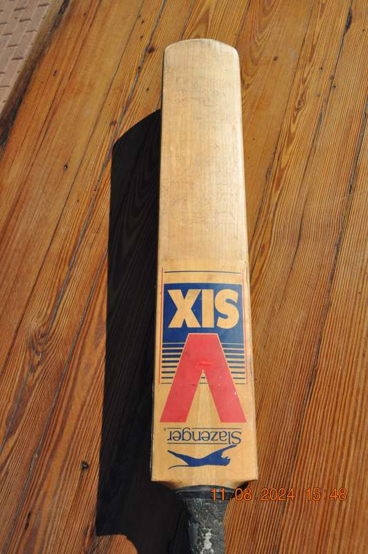 Vintage Slazenger V Six Signed Cricket Bat