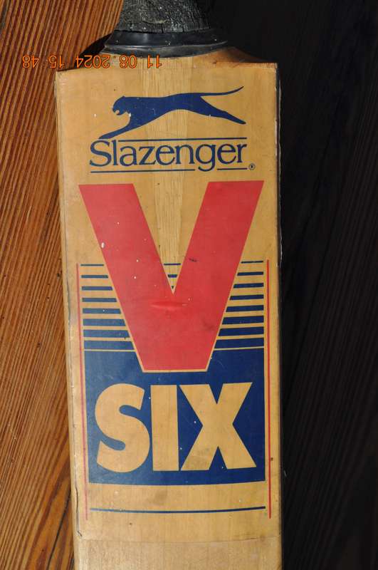 Vintage Slazenger V Six Signed Cricket Bat