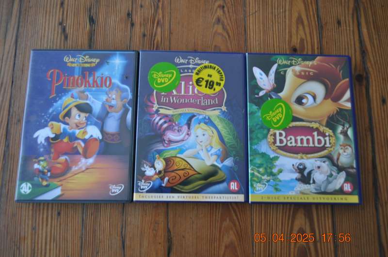 Kiddies Dvds Lion King, Assepoester,Pinokkio,Bambi ect (nederlands gesproken )