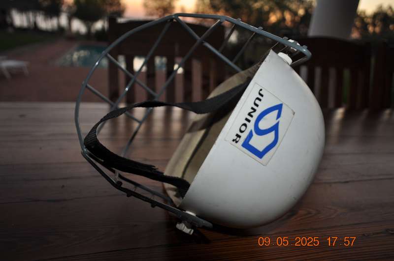 Vintage Masuri White Junior Cricket Helmet