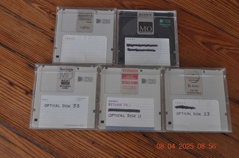 Rewriteable MO Optical Disks 230MB Sony Verbatim
