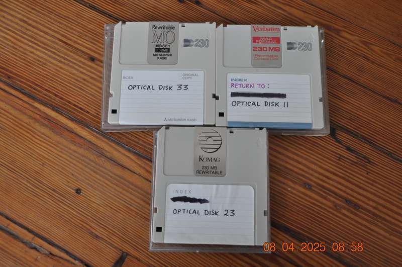 Rewriteable MO Optical Disks 230MB Sony Verbatim