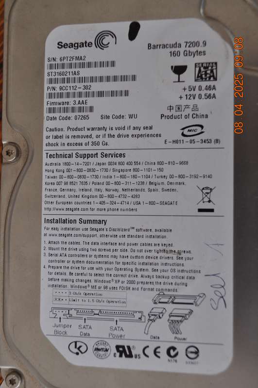 Sata PC Desk Top Hard Drives 80 and 160GB