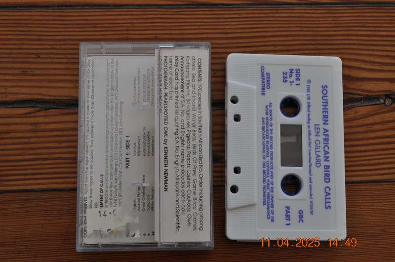 Len Gillard - Southern African Bird Calls : Part 1 (Cassette)