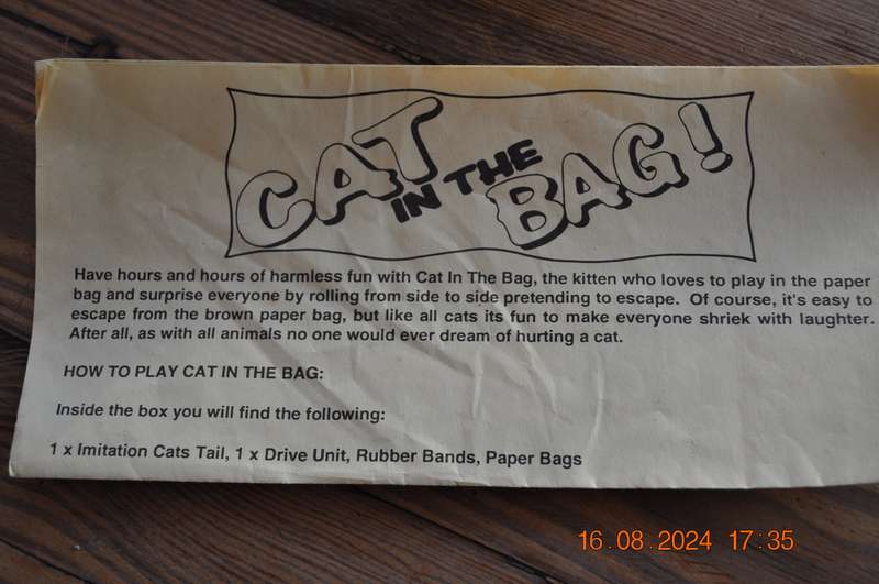 Vintage Cat In The Bag Toy