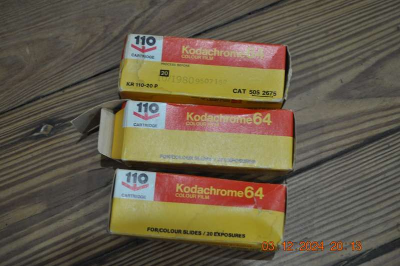 Kodak Camera Film Kodachrome 64 For Color Slides X 3 (expired)