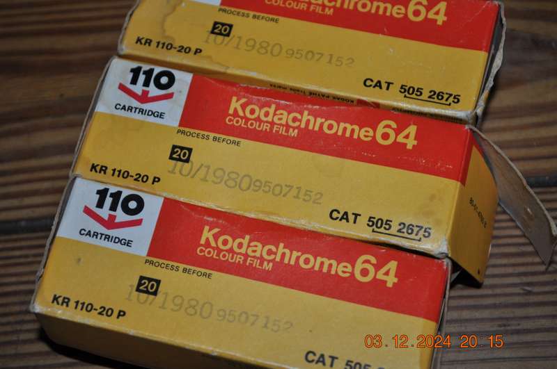 Kodak Camera Film Kodachrome 64 For Color Slides X 3 (expired)