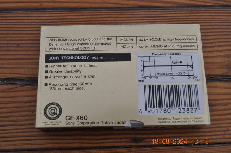 Old School Sony GF-X 60 Cassette New Sealed
