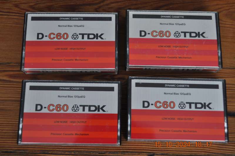 Old School TDK D-C60 X 4 Pre Owned Cassettes