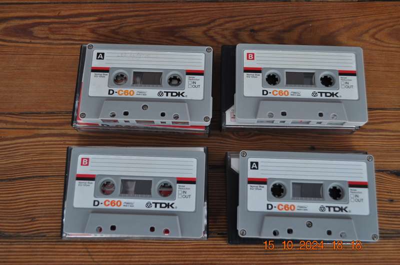 Old School TDK D-C60 X 4 Pre Owned Cassettes