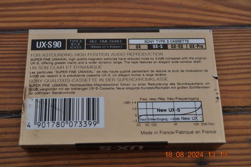 Old School Sony UX-S 90 Cassette New Sealed