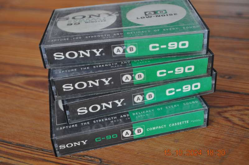 Old School Sony C90 X 4 Pre Owned Cassettes