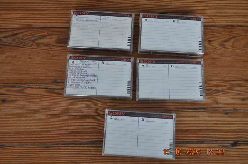 Old School Sony CHF 90 X 5 Pre Owned Cassettes