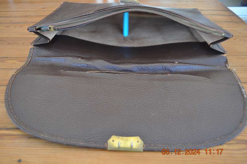 Vintage Leather Document Case With Key
