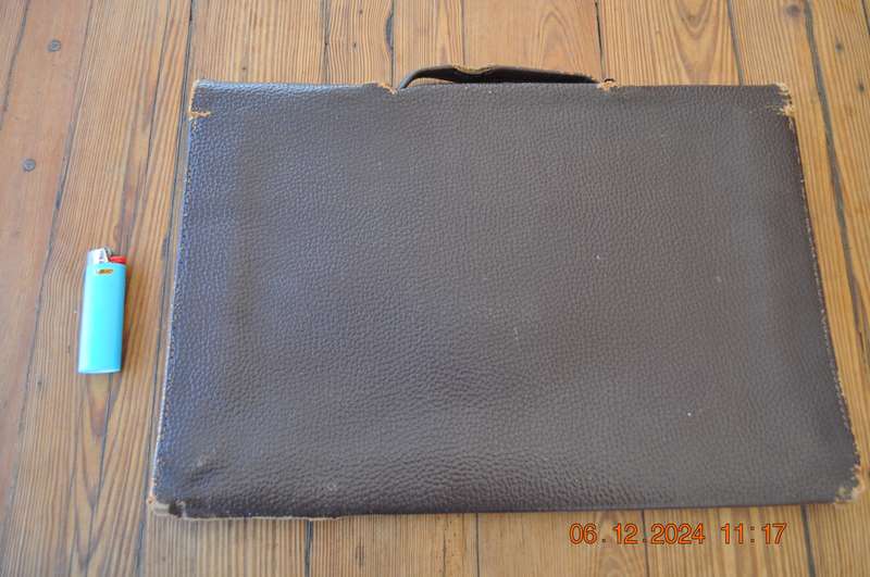 Vintage Leather Document Case With Key
